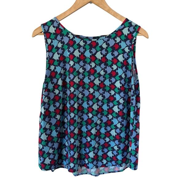 Talbots Tops - Talbots Blue Fish Graphic Print Sleeveless Tank Medium